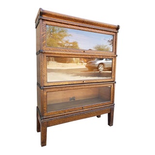 1920s Antique Globe Wernicke 3-Stack Sectional Bookcase For Sale