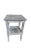 A painted distressed side table that is white and grey with some accents of brown. This side table is from the 1950's and...