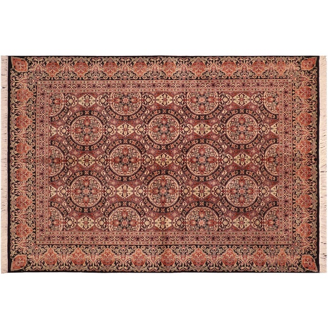 Black Boho Chic Pak-Persian Black/Rust Wool Rug - 6'0'' X 9'4'' For Sale - Image 8 of 9