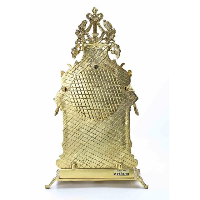 Vintage Gilded Italian Mantel Clock, Mid-20th Century For Sale - Image 4 of 8
