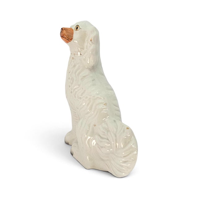 Staffordshire Mid-20th Century Staffordshire-Style King Charles Spaniel Mantel Dog 12" For Sale - Image 4 of 12
