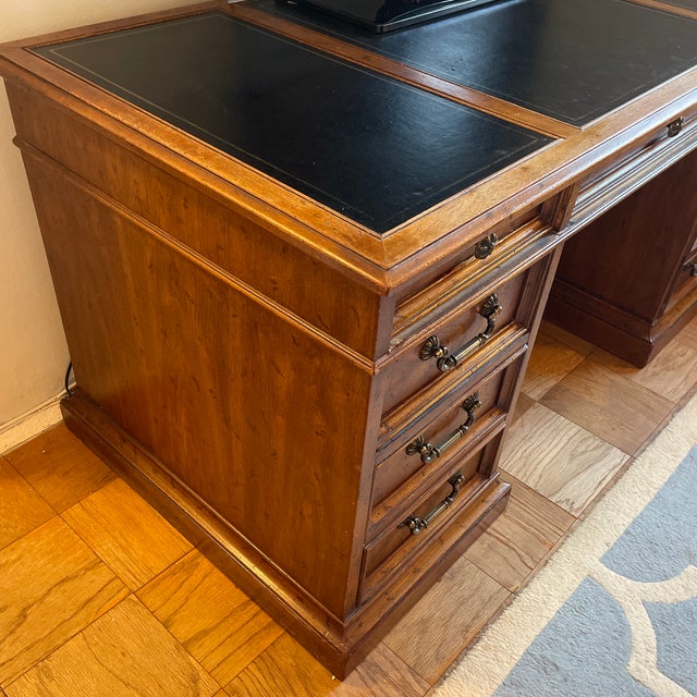 1960s Drexel Heritage Jr Executive Georgian Style Partners Desk For Sale - Image 9 of 12
