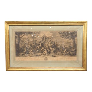 Late 18th Century French Lithograph in Giltwood Frame, After Charles Le Brun For Sale