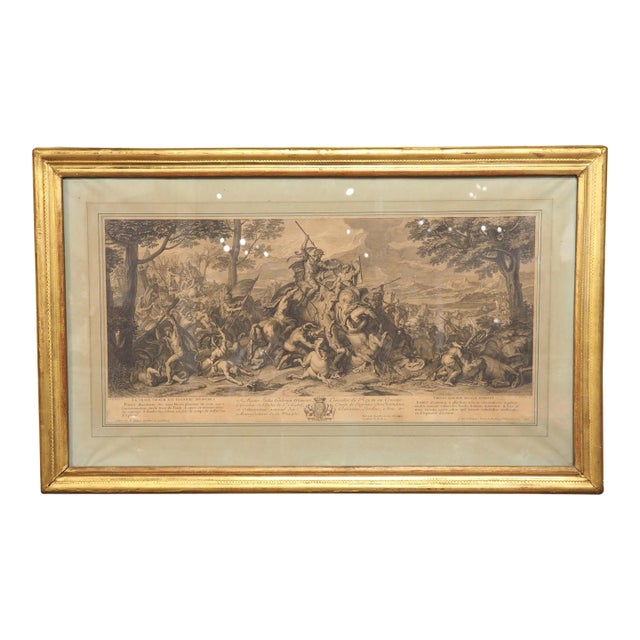 Late 18th Century French Lithograph in Giltwood Frame, After Charles Le Brun For Sale