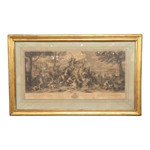 Late 18th Century French Lithograph in Giltwood Frame, After Charles Le Brun
