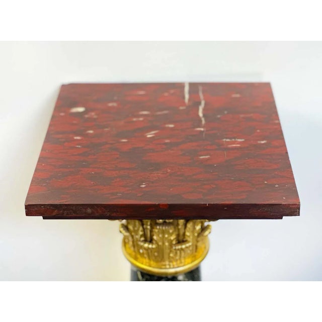 French Pair of French Early 19th Century Marble and Bronze Pedestals For Sale - Image 3 of 5