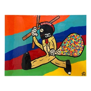 Modern Pop Art Resin Over Acrylic on Canvas Painting - Signed Nb For Sale