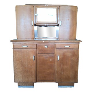 Art Deco Two-Piece Kitchen Cupboard, 1940s For Sale