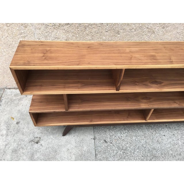 Handcrafted Staggered Bookcase in Walnut For Sale - Image 4 of 8