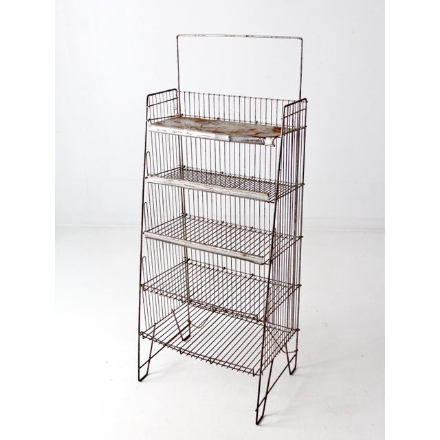 Vintage Metal Store Display Shelf Rack Chairish