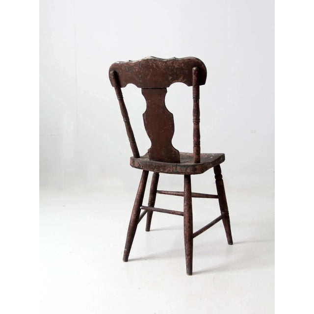 19th Century Antique Rustic Fiddleback Chair For Sale - Image 5 of 11