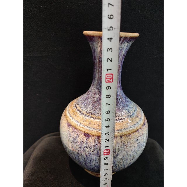 Chinese Ceramic Vase Jun Ware Flambé Glaze Porcelain Vase For Sale - Image 9 of 11