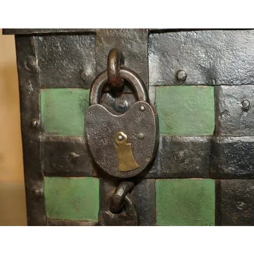Black German Wrought Iron Safe Chest, Early 17th Century For Sale - Image 8 of 18