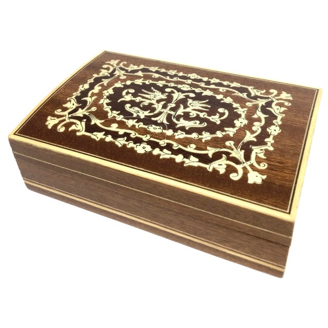 French Artisan Vintage Wood Lidded Treasure Trinket Box For Sale - Image 13 of 13