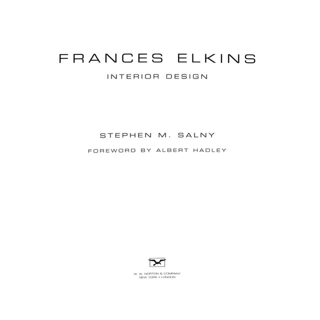 SALNY, Stephen M. [208] pp. W.W. Norton & Company 2005 12 1/4" x 9 1/2" The career of Frances Adler Elkins (1888-1953) ,...