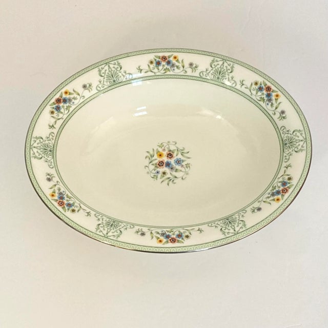 Green Vintage Wedgwood Agincourt Green Bone China Oval Vegetable Serving Bowl For Sale - Image 8 of 8