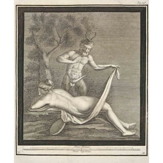 Ancient roman scene from the series "antiquities of herculaneum", is an original etching on paper realized by various...