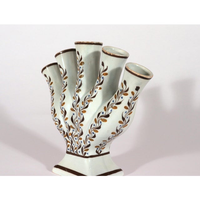Pearlware Prattware Five-Finger Flower Vase or Quintal Circa 1795–1810 For Sale - Image 10 of 11