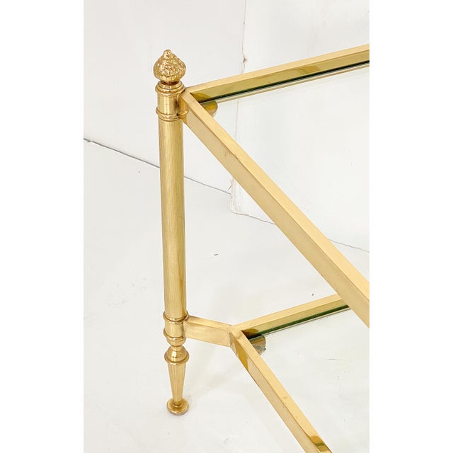 French Modern Rectangular Low Tables of Brass and Glass - Two Available For Sale In Austin - Image 6 of 13