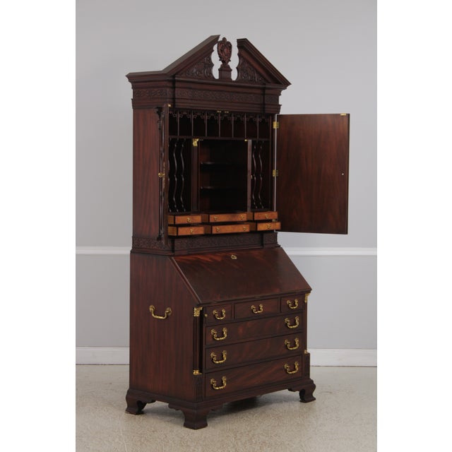 Henkel Harris Mahogany Chippendale Documents Secretary Desk For Sale In Philadelphia - Image 6 of 18