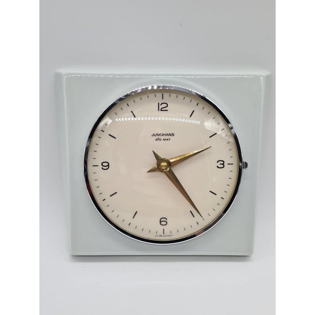 Ceramic Ato-Mat Wall Clock from Junghans, Germany, 1970s For Sale - Image 12 of 12