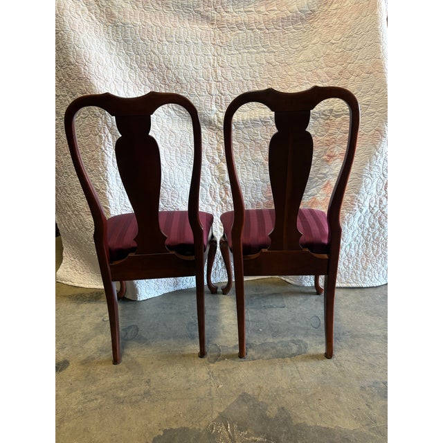 Queen Anne 1990s Queen Anne Solid Cherry Dining Chairs by Cresent Furniture – Nashville, Tn For Sale - Image 3 of 10