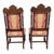 Pair 19th Century Victorian Oak Chairs Carved Back Red Gold Upholstery Dining Hall For Sale In Philadelphia - Image 6 of 15