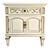 1970s Thomasville Nightstand Newly Refinished in White With Hand-Painted Gold Details For Sale