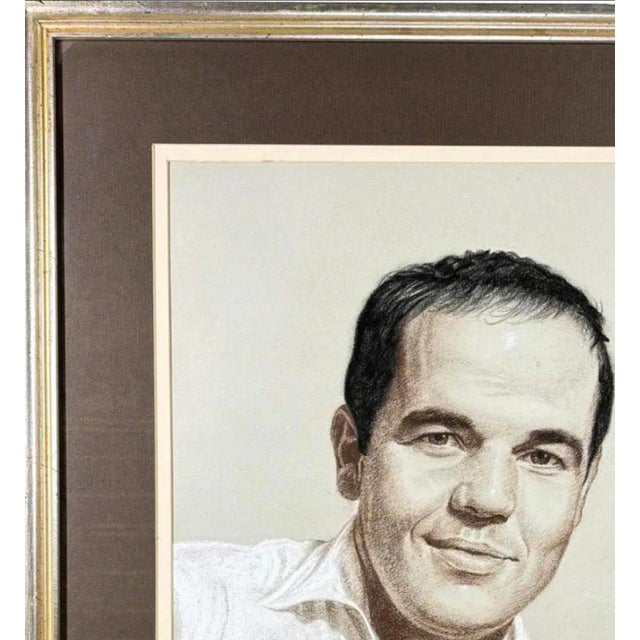 Vintage 1971 Woodi Ishmael Signed Original Pastel Portrait of a Man For Sale In Portland, OR - Image 6 of 14