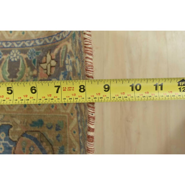 Tabriz Rug 4'9'' X 8'5'' Pink Wool Vintage Distressed Hand-Knotted Carpet For Sale - Image 12 of 14
