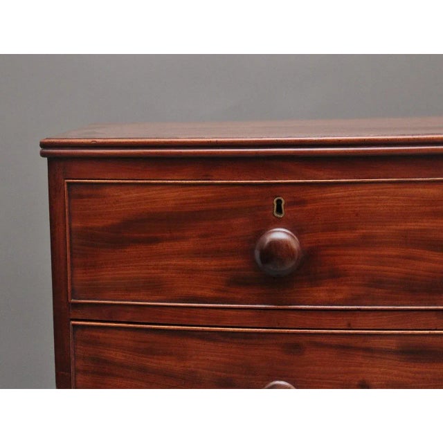 Brown Antique Mahogany Bowfront Chest, 1820 For Sale - Image 8 of 11