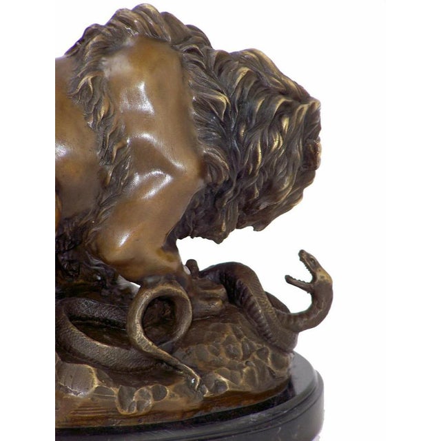 Large Art Deco Bronze Lion Sculpture For Sale - Image 5 of 7