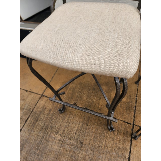 Pair of Iron Bar Stools For Sale - Image 4 of 9