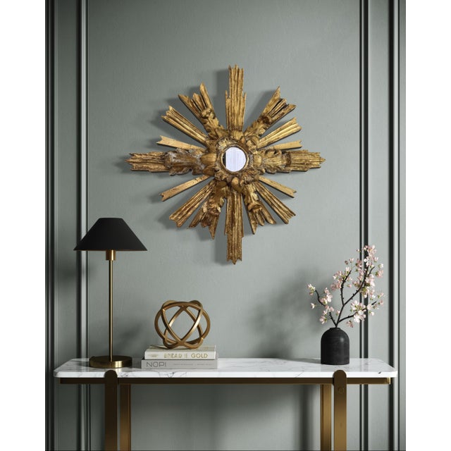 Contemporary Neo Baroque Style Giltwood Sunburst Mirror For Sale - Image 12 of 12
