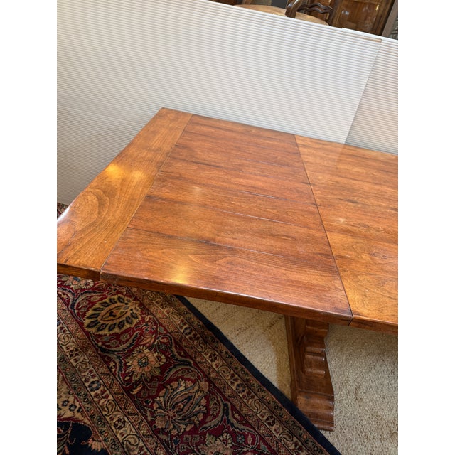 Paint Bausman & Company Trestle Dining Extension Table For Sale - Image 7 of 12