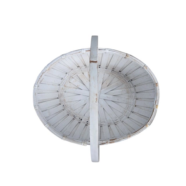 Vintage Hand Painted Tulip Easter Basket With Handle For Sale - Image 11 of 14