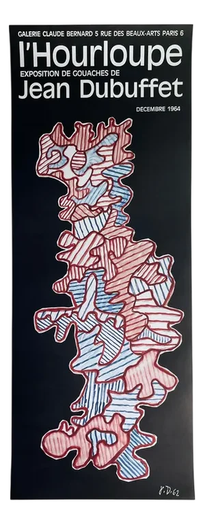 Vintage Original Poster by Jean Dubuffet, 1964