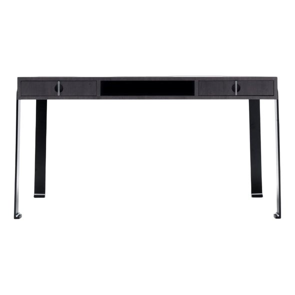 Lio Desk 140 in Tanganika Grigio Walnut and Black Steel by Haymann Editions For Sale