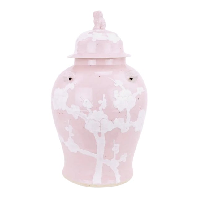 Pastel Ginger Jar in Pale Pink For Sale