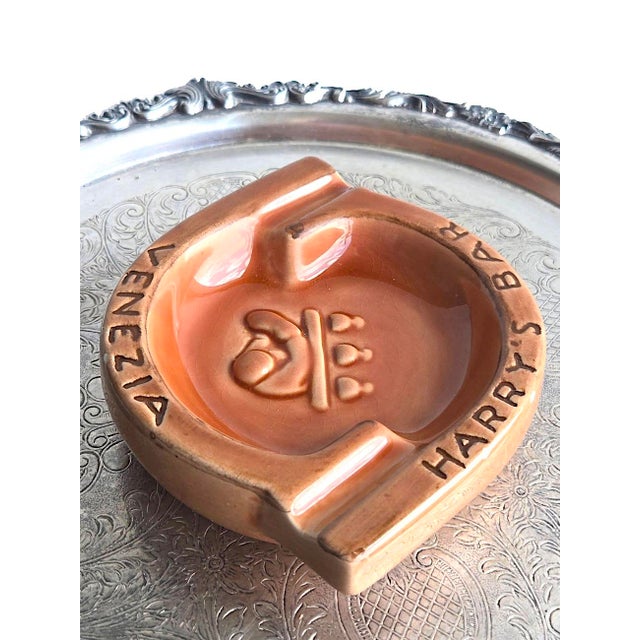 Salmon Vintage Harry's Bar Venezia Ceramic Ashtray For Sale - Image 8 of 16
