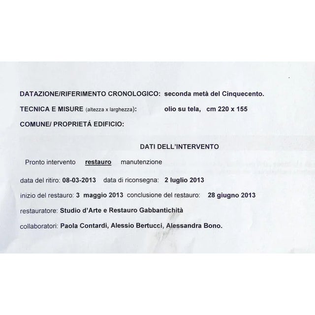 Lombard School Artist, Visitation of Mary, 16th Century, Oil on Canvas For Sale - Image 12 of 13