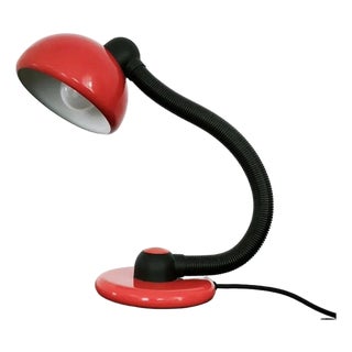 Vintage German V3925/01 Red Desk Lamp by Klaus Hempel for Hustadt Leuchten, 1970s For Sale