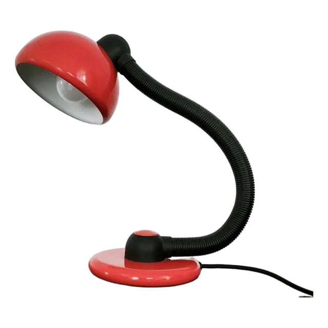 Vintage German V3925/01 Red Desk Lamp by Klaus Hempel for Hustadt Leuchten, 1970s For Sale