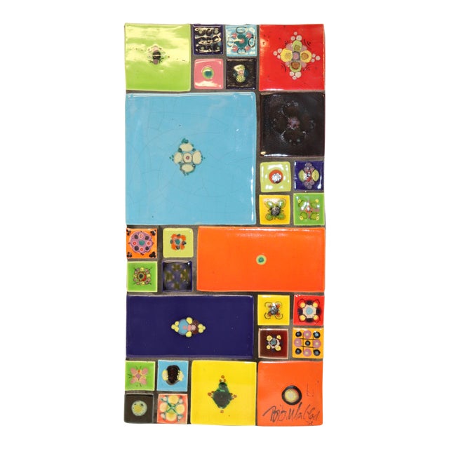 1950s Signed Bjorn Wiinblad Handpainted Plaque For Sale