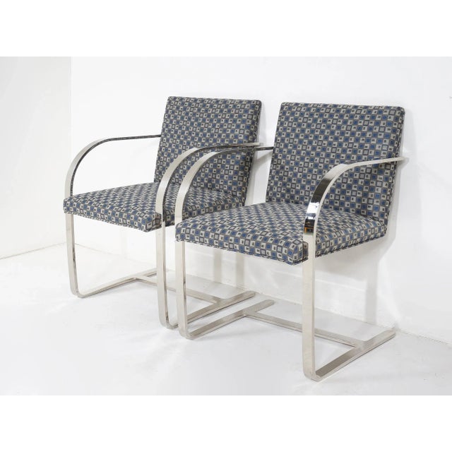 - 32"h, 23"w, 23"d, 18"h seat - BRNO chair designed by Ludwig Mies van der Rohe, no maker's mark - Chrome cantilever frame...