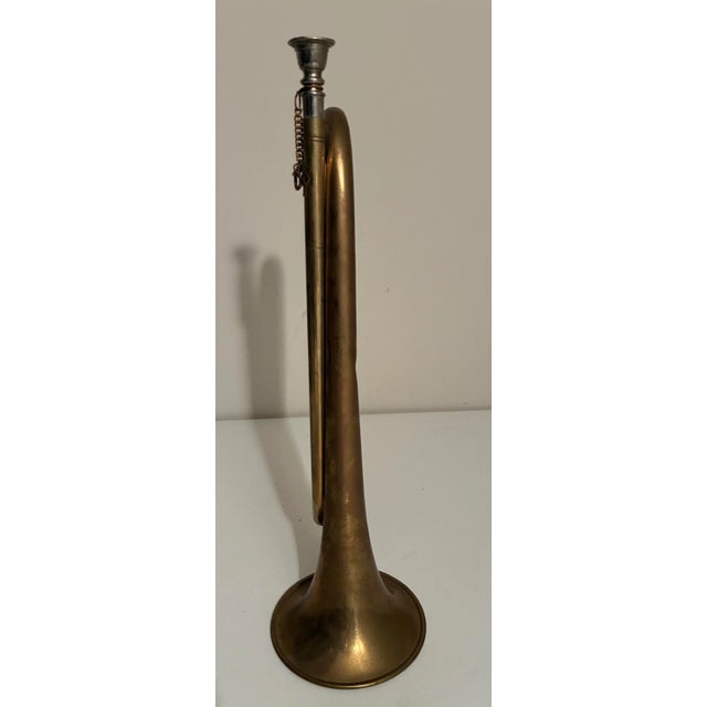 Vintage Brass Hunt Horn - English Equestrian Decor For Sale - Image 4 of 8