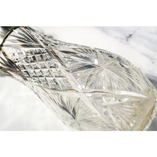 Elegant Heavy Large Hand Cut Crystal German 800 Silver Luxury Flower Vase Home Decor For Sale - Image 12 of 18