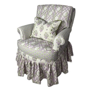Vintage Garden Skirted Club Chair For Sale