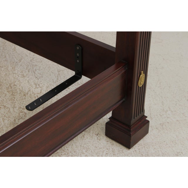 Brown Henkel Harris Mahogany Model 199 Carved Queen Size Poster Bed For Sale - Image 8 of 17