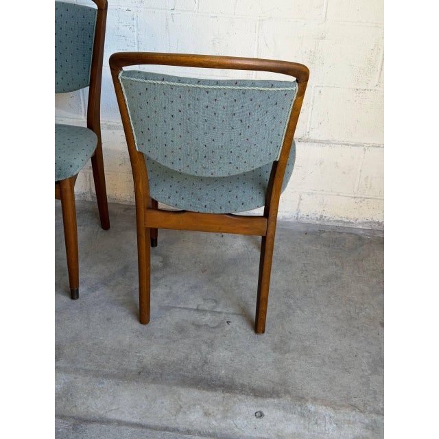 Vintage Danish Teak Dining Chairs Set of 2 Mid Century Modern Upholstered Chairs For Sale In Los Angeles - Image 6 of 10